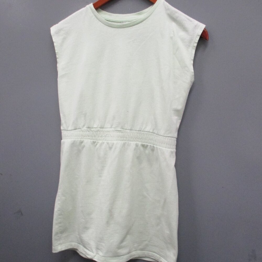 LCKR Girls Dress Size L Light Green 100% Cotton Round Neck Sleeveless Dress